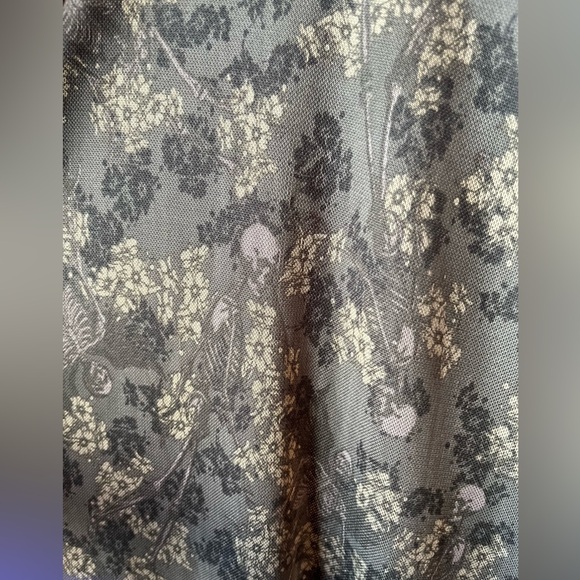 Social Collison Floral & Skeleton AOP Mesh Midi skirt - Green 💀💚 - Picture 9 of 13